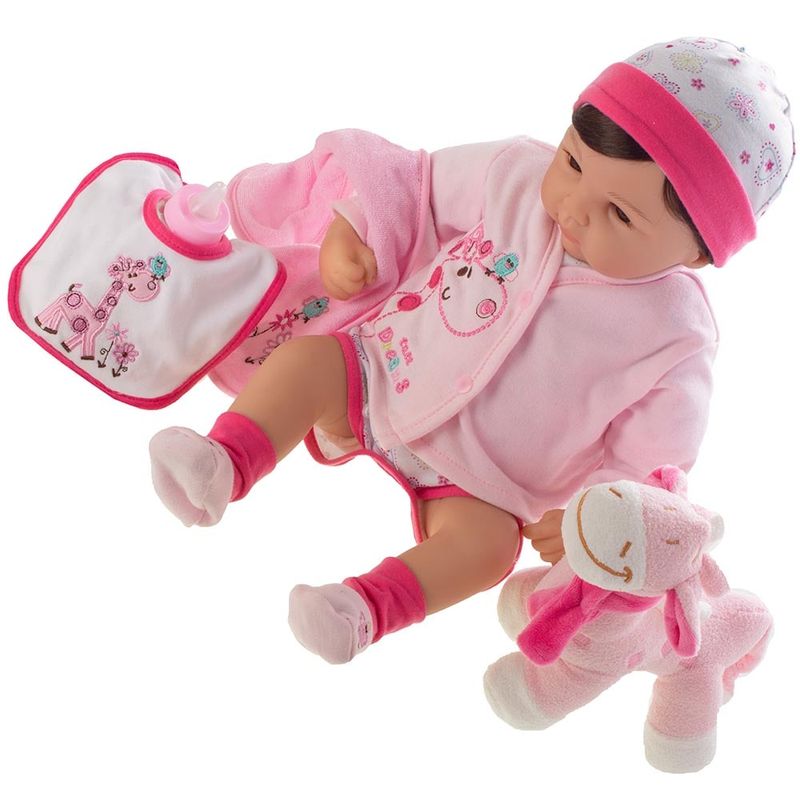 Roupa Para Boneca Bebê Reborn Com Casaco Rosa - Shiny Toys