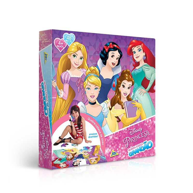 Quebra-Cabeça Grandão - Princesas Disney - 48 Peças - Toyster