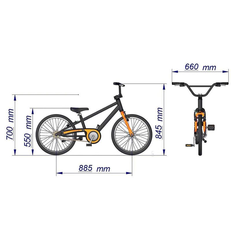 Bicicleta Infantil Aro 20 Apollo Preto E Laranja Nathor Superlegalbrinquedos