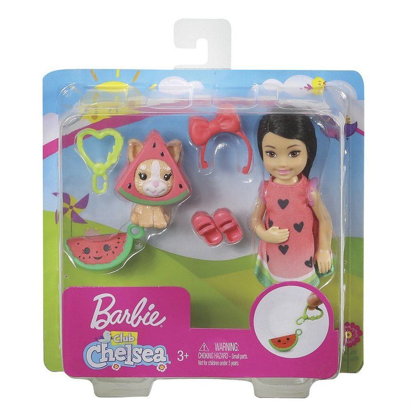 Boneca Barbie Club Da Chelsea Festa A Fantasia Melancia Mattel Superlegalbrinquedos