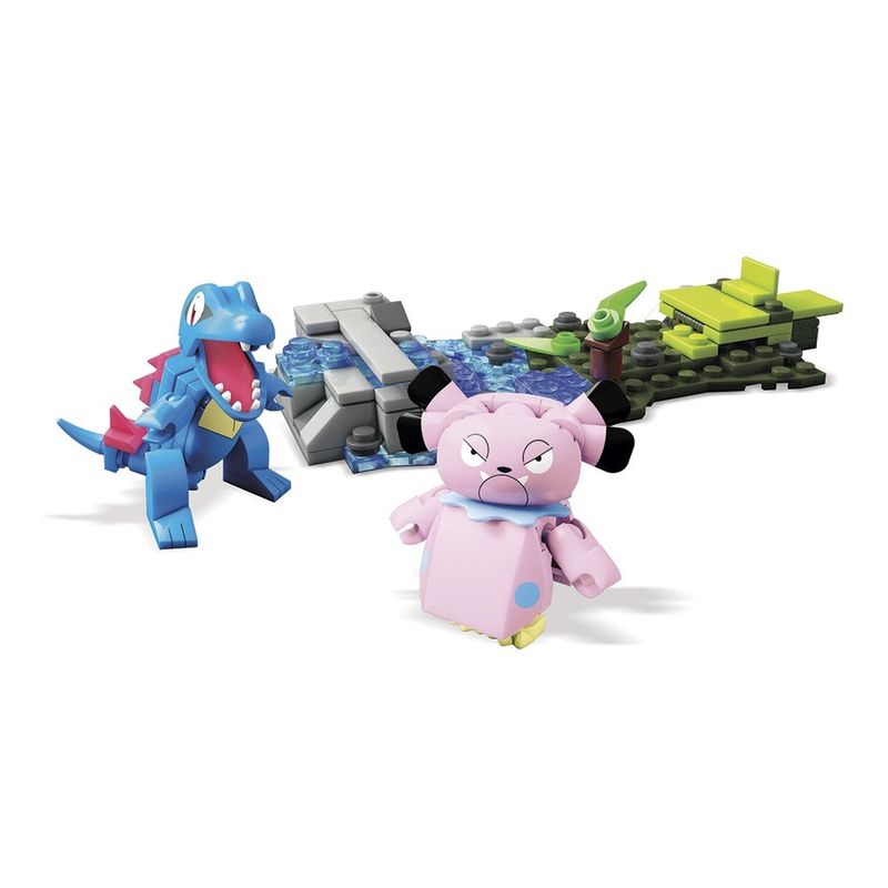 Blocos Mega Construx - Pokémon Batalha - Totodile vs. Snubbull - 119 Peças  - Mattel - superlegalbrinquedos