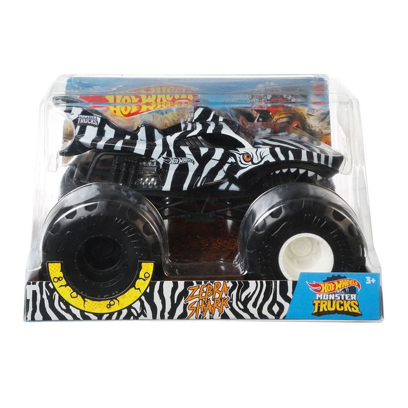 Carrinho Hot Wheels - Monster Trucks - 1:24 - Zebra Shark - Mattel -  superlegalbrinquedos