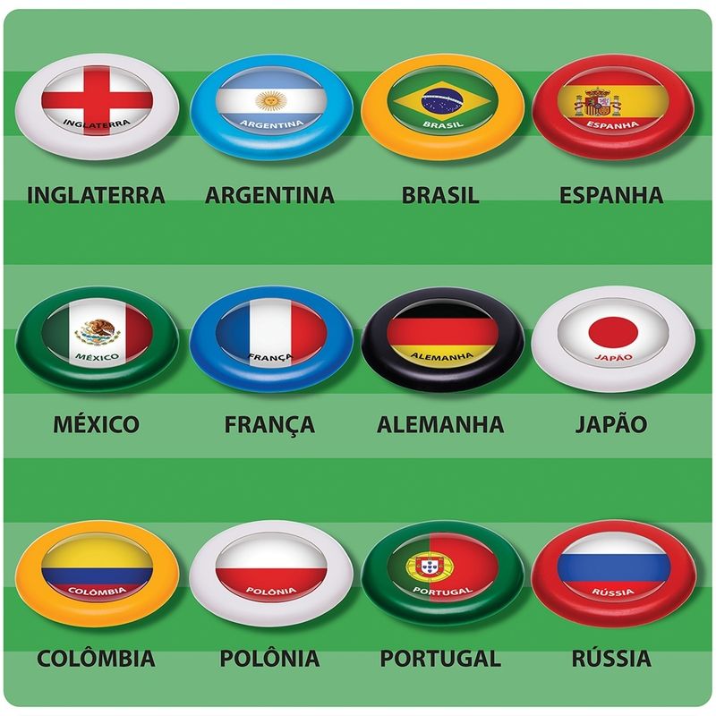 Jogo Futebol de Botão Mundial - 12 Times - Gulliver - superlegalbrinquedos