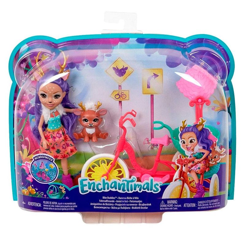 Boneca Enchantimals com Amigo Amiguinhos de Bicicleta Danessa
