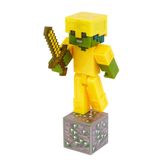 GRD74_Mini_Figura_Articulada_Minecraft_8_cm_Zombie_Em_Armadura_Dourada_Mattel_1