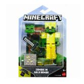 GRD74_Mini_Figura_Articulada_Minecraft_8_cm_Zombie_Em_Armadura_Dourada_Mattel_2