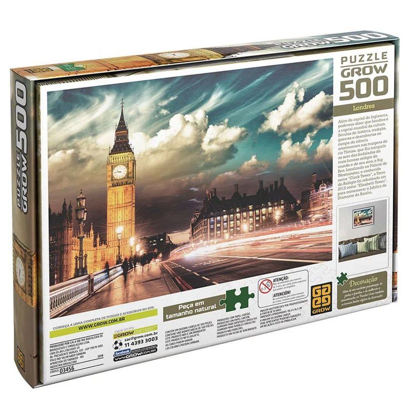 Quebra-Cabeça - Londres - 500 Peças - Grow - superlegalbrinquedos