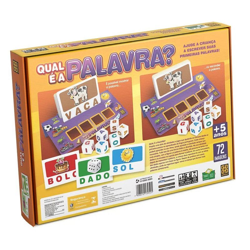 Jogo Educativo - Qual é a Palavra - Grow - superlegalbrinquedos