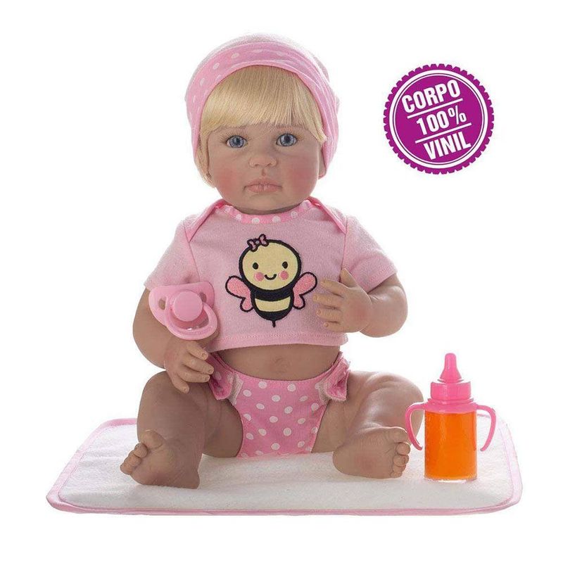 Laura Baby Roupinha para Boneca Estampa Coelho Shiny Toys - Fátima Criança