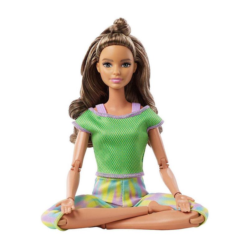 Boneca Barbie Articulada - Feita Para Mexer - Yoga - Morena Blusa Verde -  Mattel - superlegalbrinquedos