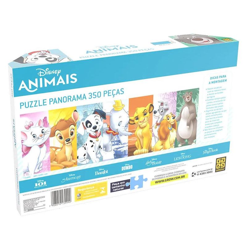 Quebra-Cabeça Panorama Disney Animais 350 Peças - Grow