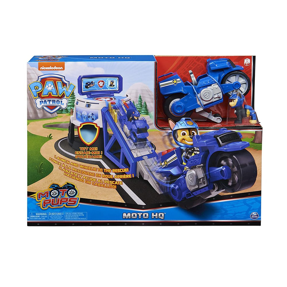 Playset com Veículo Patrulha Canina - Moto Pups - Chase - Moto HQ