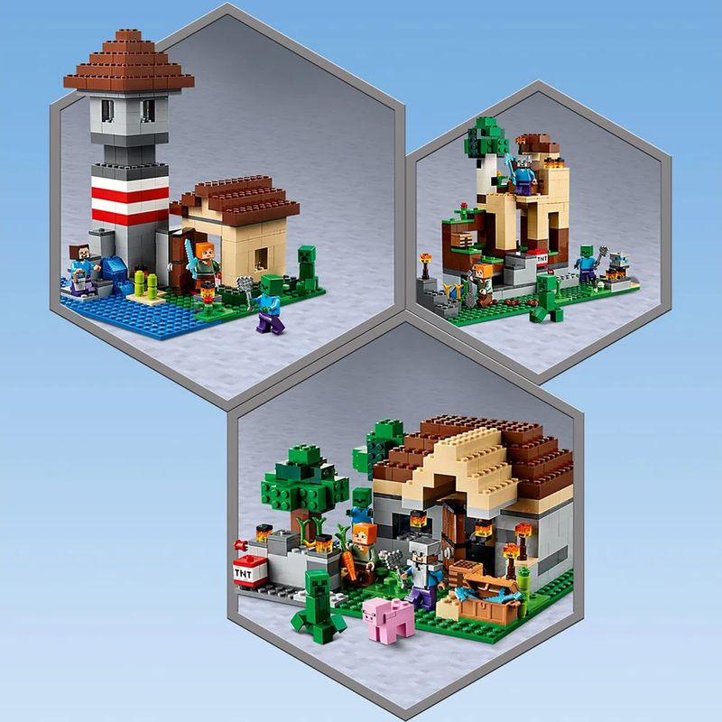 Casa na árvore Minecraft Bloco de montar inclui 4 bonecos brinquedo