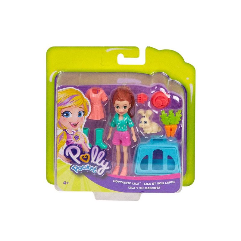 Lila e Coelhinho Polly Pocket - Mattel GDM11 - Noy Brinquedos