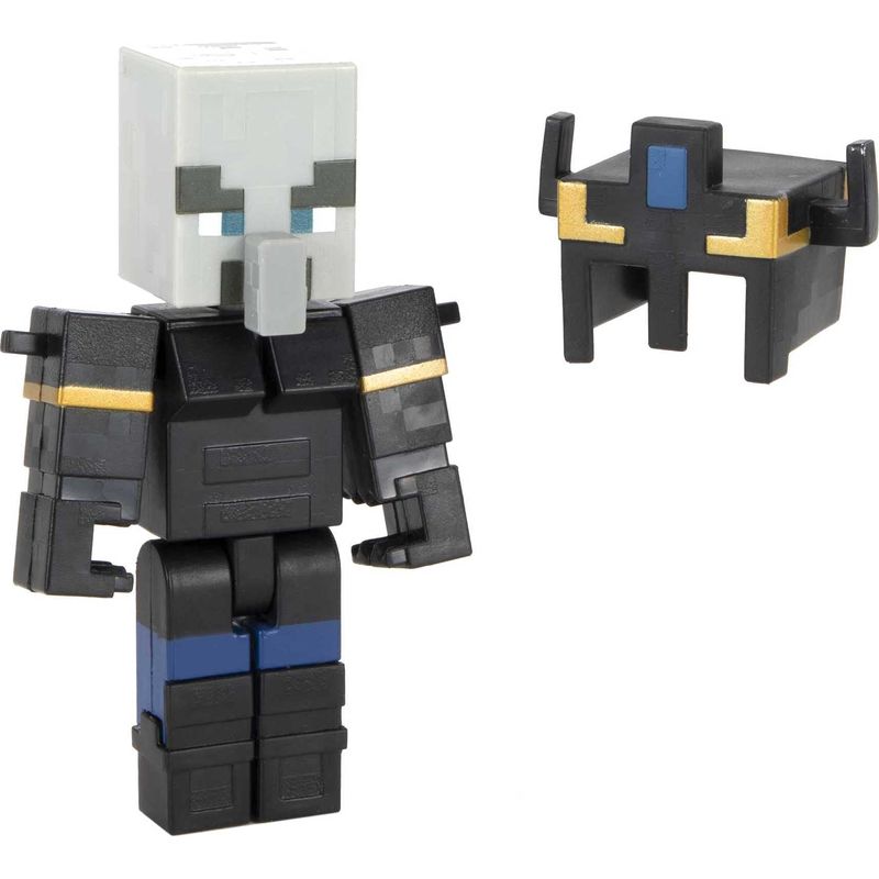 Boneco Minifigure Blocos De Montar Minecraft Skin Black - Mega