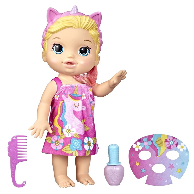 Boneca Bebê com Acessórios - Baby Alive - Hora do Suco - Vestido Azul -  Hasbro