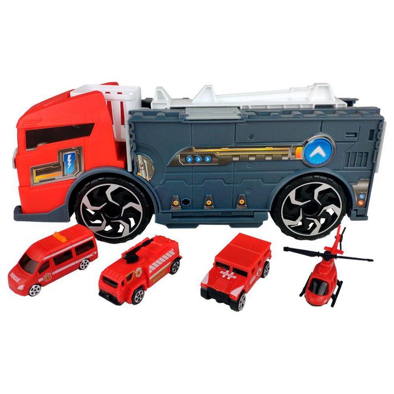 Pista Grande e Garagem + 2 Caminhões Brinquedo Divertido