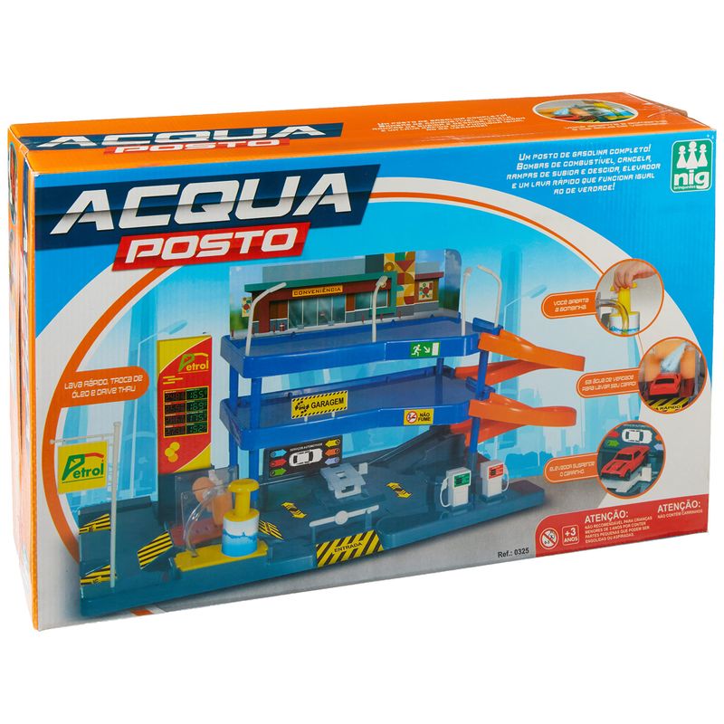 Pista De Carrinho Posto Gasolina Brinquedo Infantil Garagem Cor