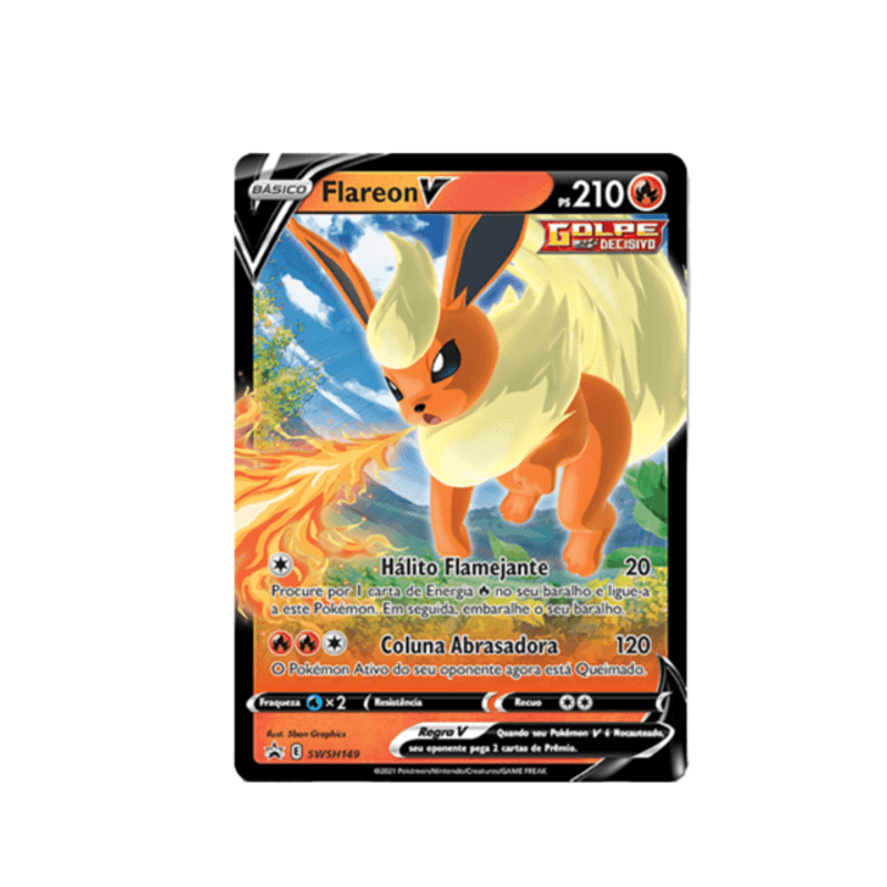 Lata Pokémon TCG - Evolução Eevee - Flareon V - Copag - superlegalbrinquedos