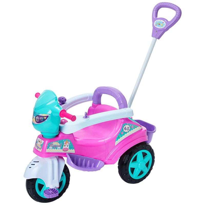 Triciclo Infantil com Empurrador - Triciclo Baby City - Rosa - Maral -  superlegalbrinquedos