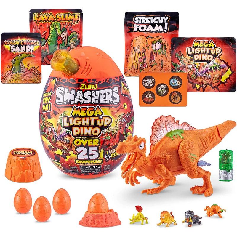 Ovo Surpresa - Smashers - Dino - Mega Light Up Dino Over 25 - Series 4 -  FUN - superlegalbrinquedos