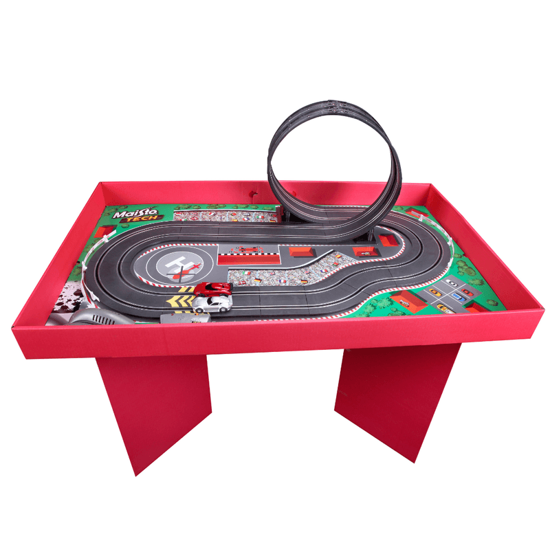 Conjunto de pista de corrida de brinquedo infantil de corrida de carros  elétricos inclui 2 controladores
