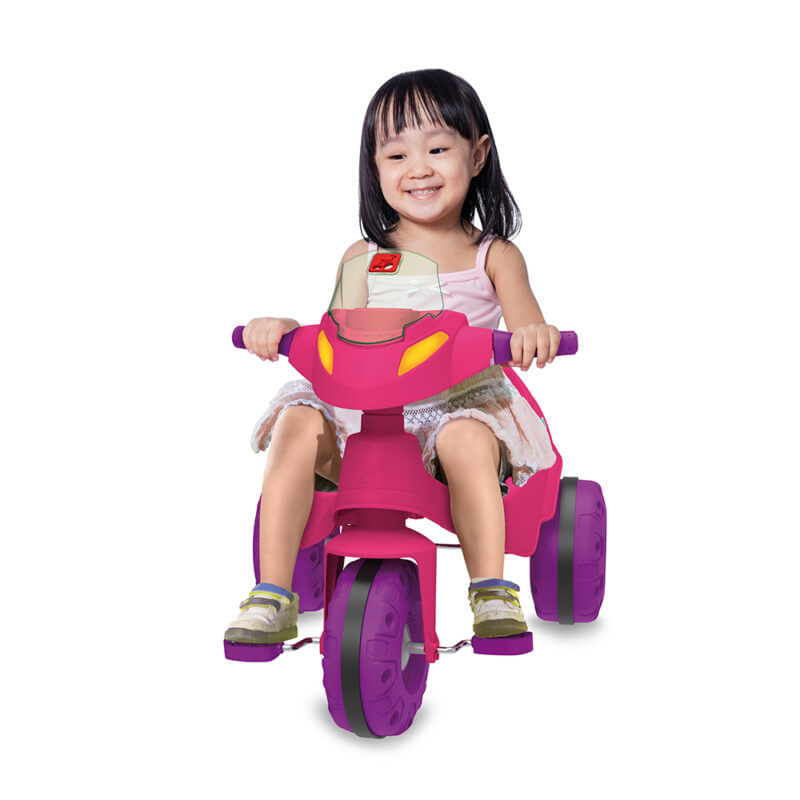 Triciclo Infantil com Pedal e Dupla Proteção Baby City Feminino Rosa e -  Isas Brinquedos e Bikes