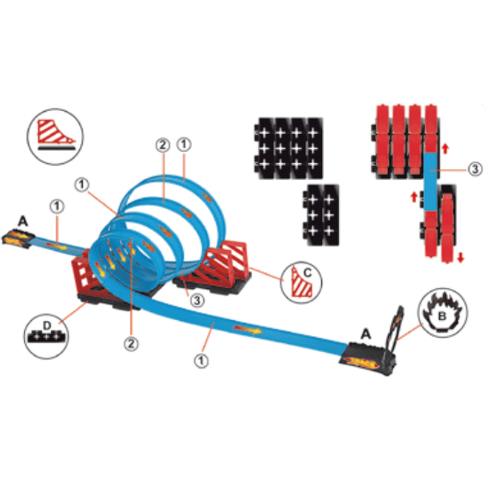 Pista Express Wheels com Carrinho Extreme Action Multikids