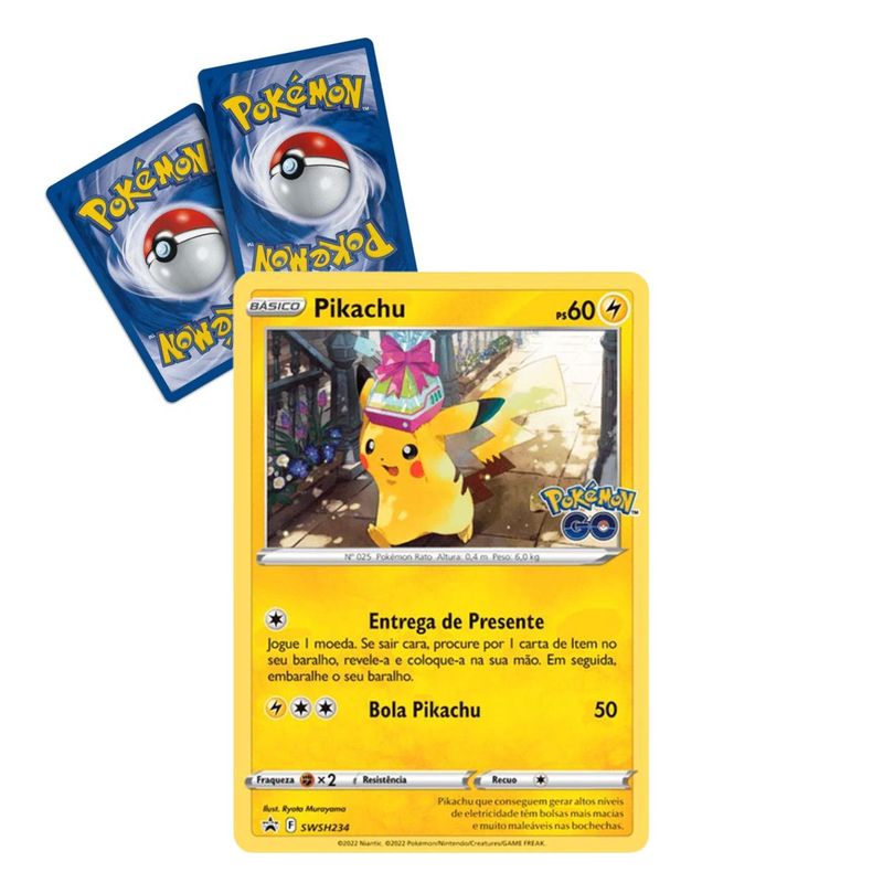 Kit 3 Cartas Pikachu Sem repetição Card Pokémon Original Copag