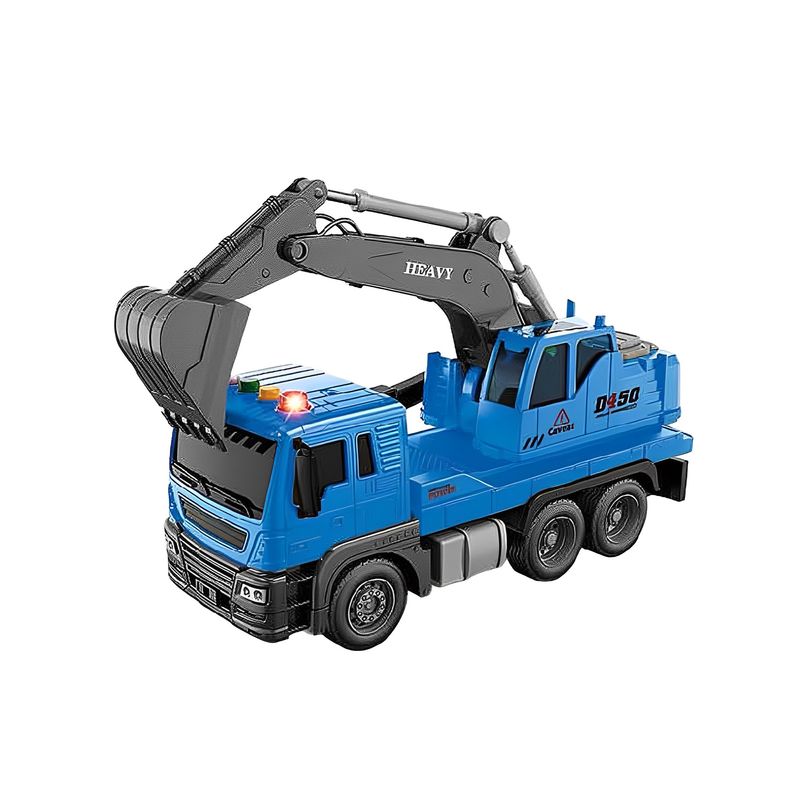 Caminhão Escavadeira com Fricção - TruckCar Luz e Som - Azul - 24cm - 1:16  - Yes Toys - superlegalbrinquedos