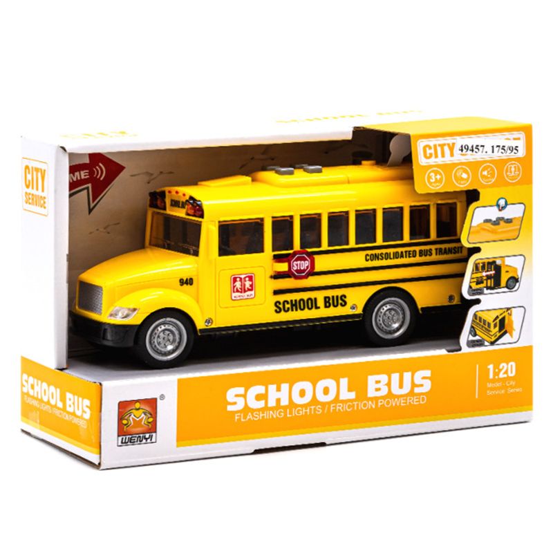 O brinquedo do ônibus escolar morre veículos moldados amarelo