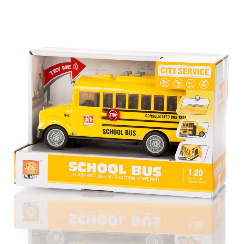 Ônibus Escolar com Som e Luz - City Service - Amarelo - 1:20 - Yes
