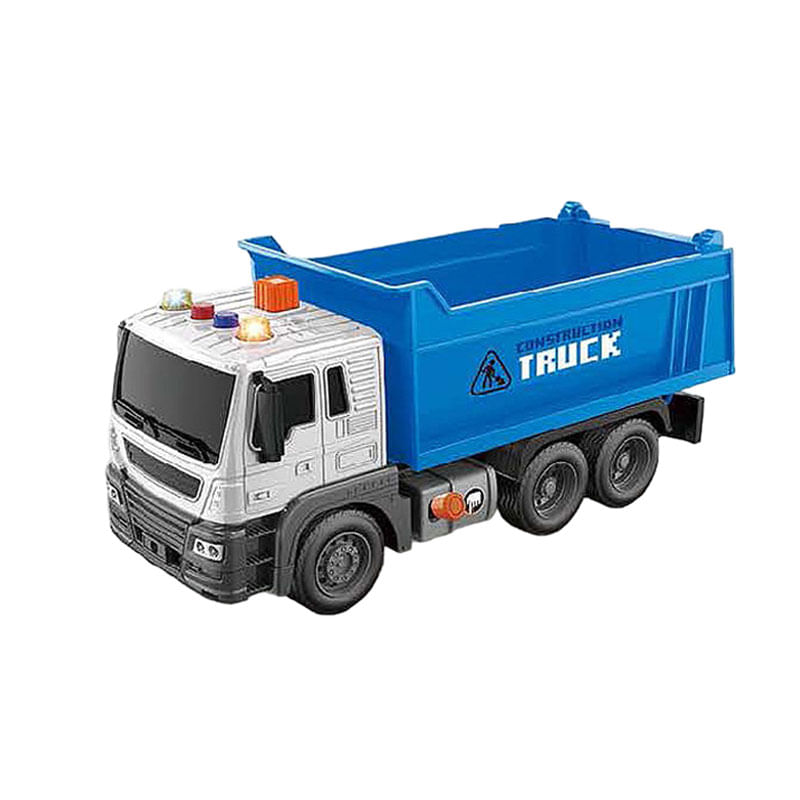 Caminhão Caçamba de Fricção com Luz e Som - Construção - City Truck - Azul  - 1:16 - Yes Toys - superlegalbrinquedos