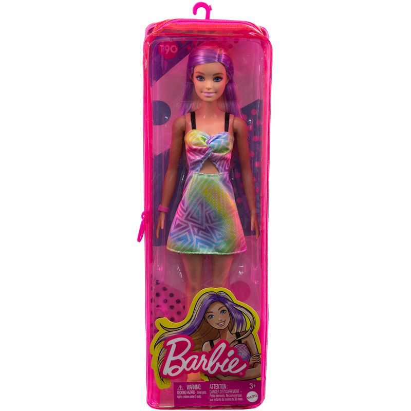 Boneca Barbie Fashionista com Estojo - Loira com Mecha Rosa