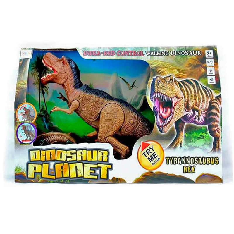 Dinossauro Articulado de Controle Remoto - Tiranossauro Rex - Com Luz e Som  - Dinosaur Planet - 53 cm - Yes Toys - superlegalbrinquedos