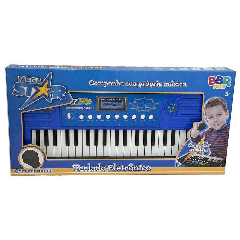 Teclado Infantil com Microfone - Mega Star - Componha sua Música