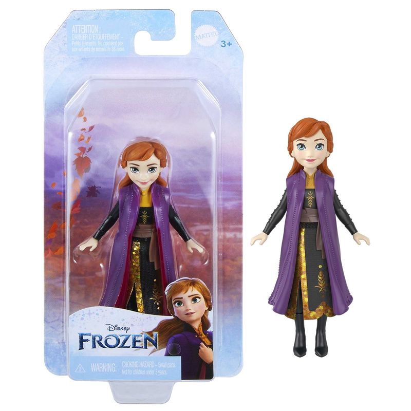 Mini Boneca Frozen - Anna - Disney - 9 cm - Mattel - superlegalbrinquedos