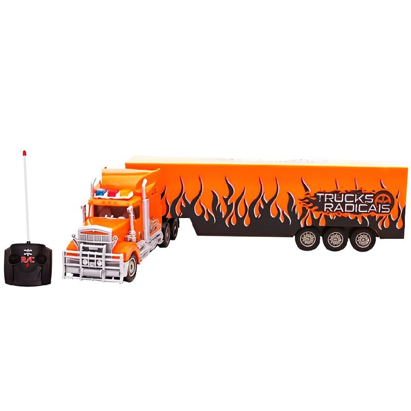 Caminhão Carreta com Controle Remoto - Big Truck com Luz - Laranja - 60cm -  Unik Toys - superlegalbrinquedos