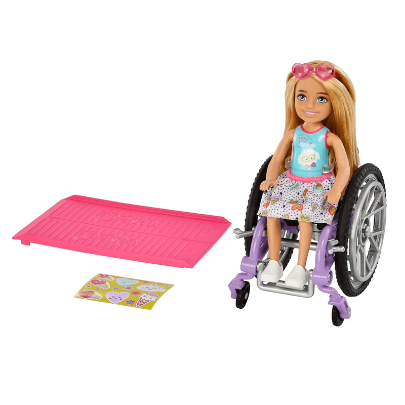 Boneca Barbie Chelsea - Cadeira de Rodas - Loira - Mattel -  superlegalbrinquedos