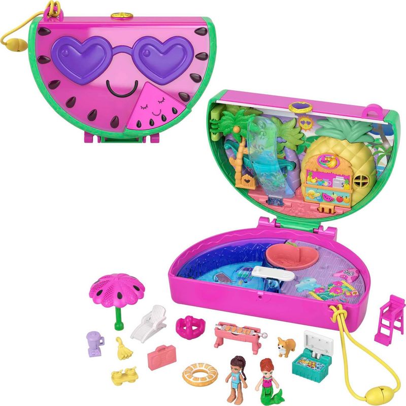 Playset Polly Pocket com Mini Bonecas - Festa na Piscina de