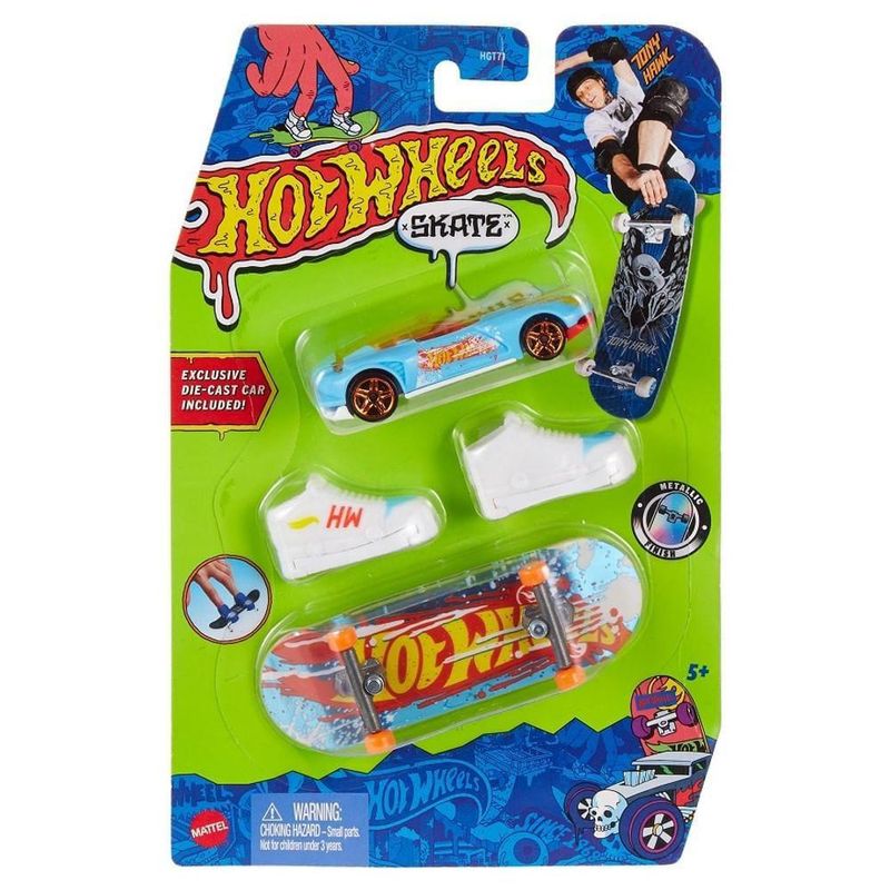 Skate de Dedo com Carrinho - Hot Wheels - Gazellea GT - Tony Hawk - Mattel  - superlegalbrinquedos