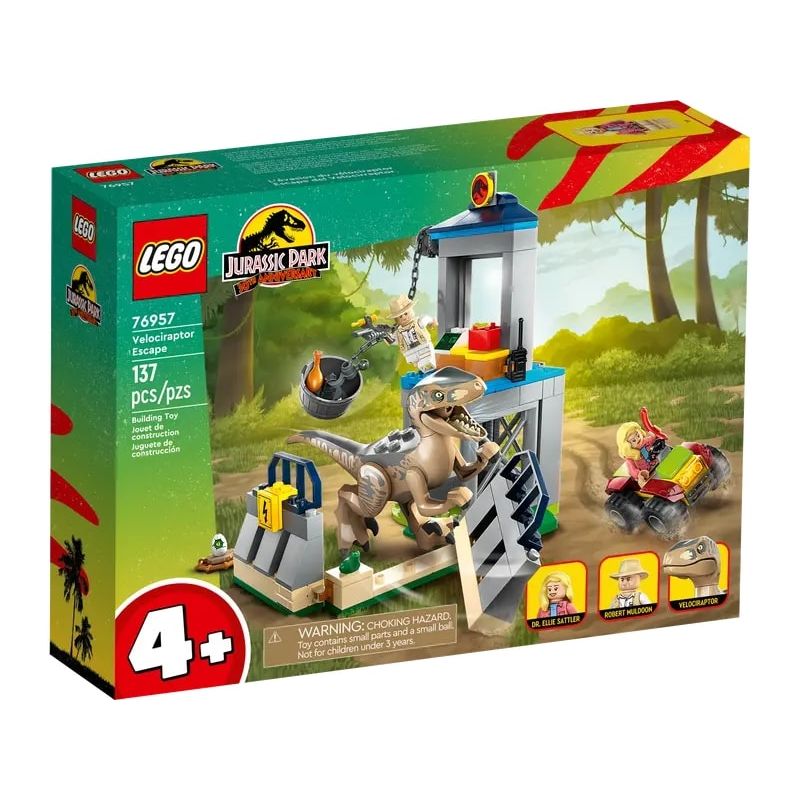 LEGO-Jurassic-Park---Fuga-do-Velociraptor---30-Anos---137-Pecas---76957-1