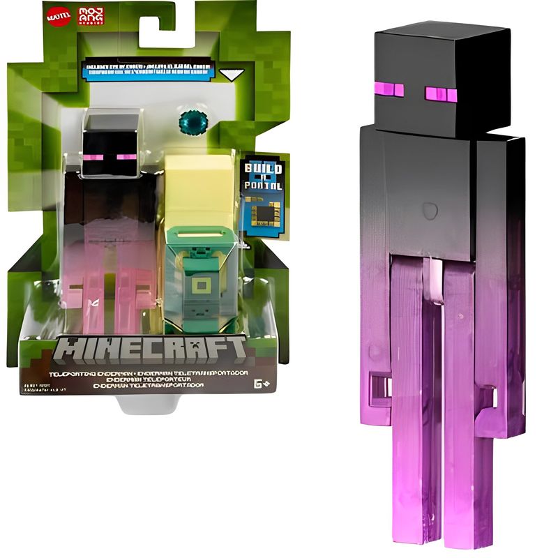 Boneco Minecraft Vanilla Enderman + Parte Do Portal - Alfabay