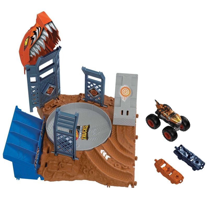 Conjunto de Pista Hot Wheels - Monster Trucks - Desafio do Giro - Tiger  Shark - Mattel - superlegalbrinquedos