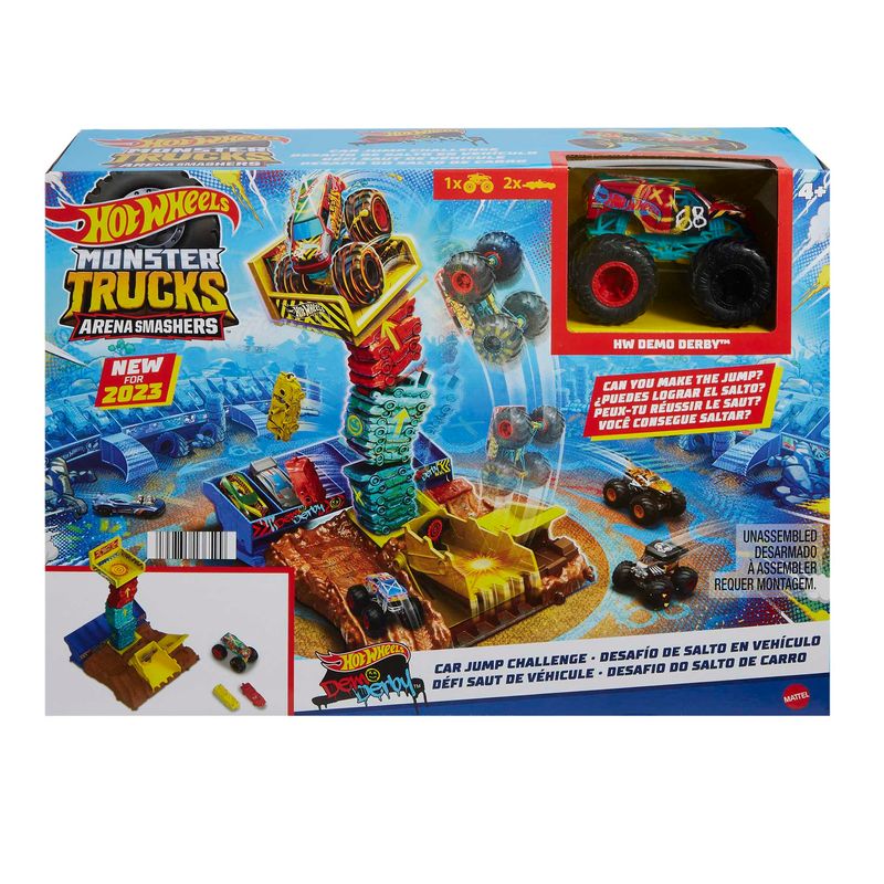 Conjunto Pista E Acessórios - Hot Wheels - Monster Trucks - Desafio Prensa  de Pneus - Mattel