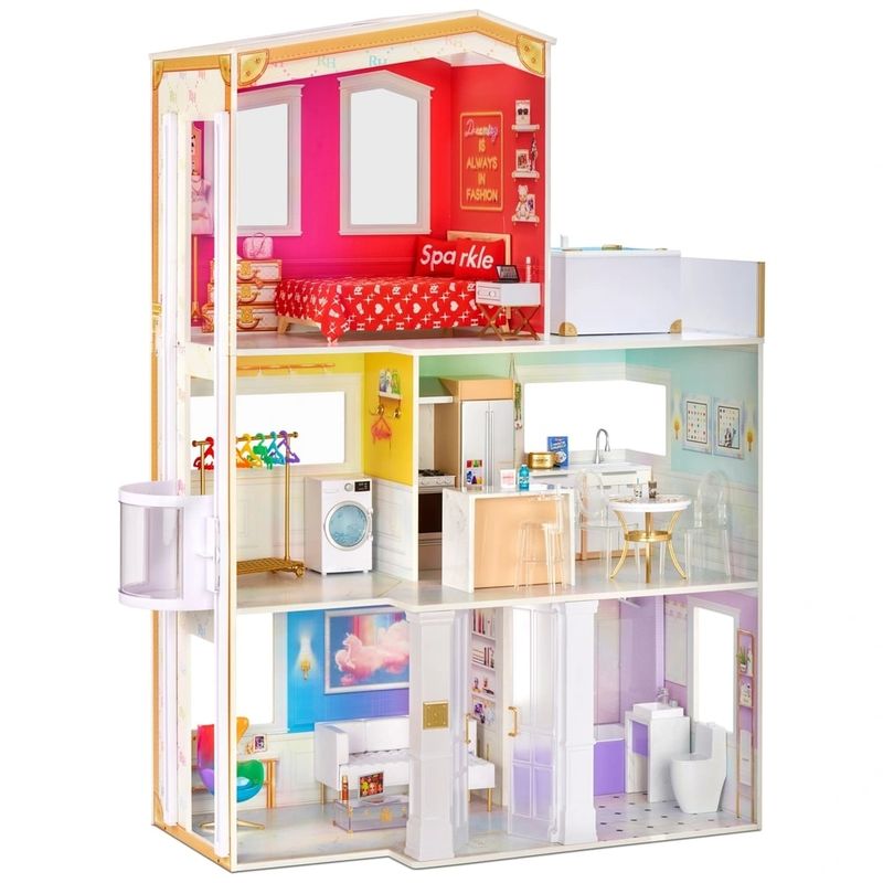 Casa de Boneca Rainbow High Doll House 3 Andares Em Madeira 574330 - MGA -  Bonecas - Magazine Luiza
