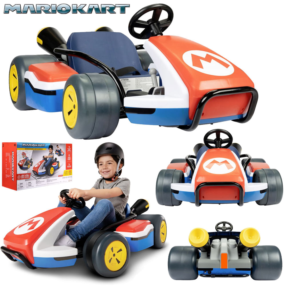 Carrinho Elétrico Infantil Nintendo Kart 24V Super Mario Candide