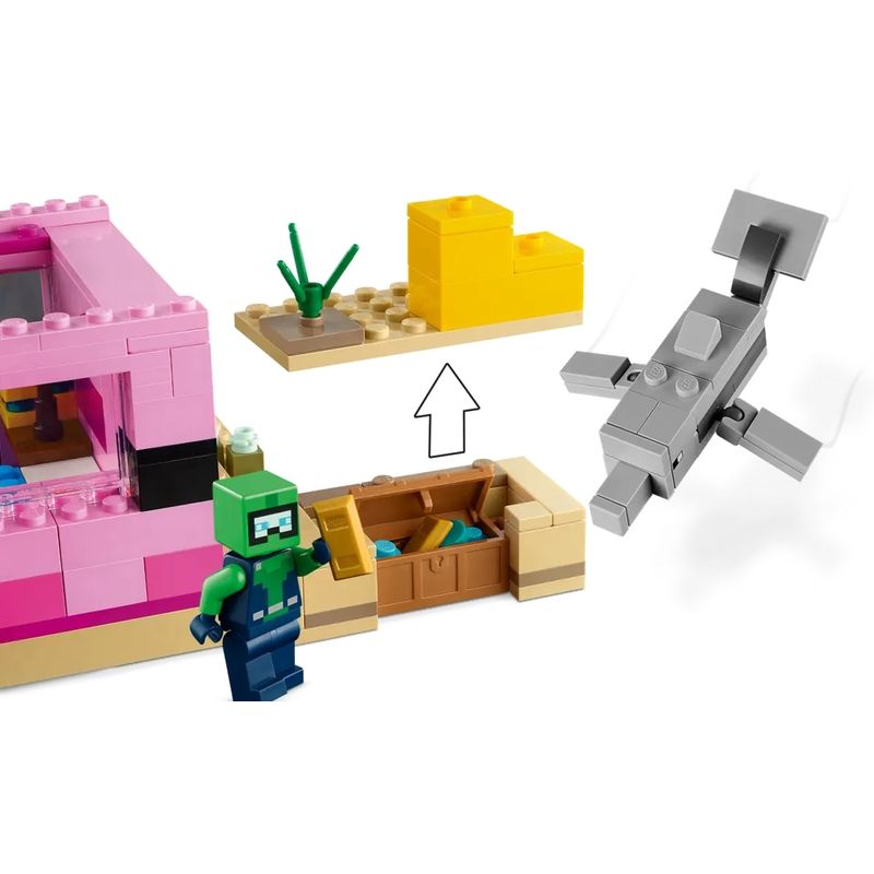 Casa na árvore Minecraft Bloco de montar inclui 4 bonecos brinquedo