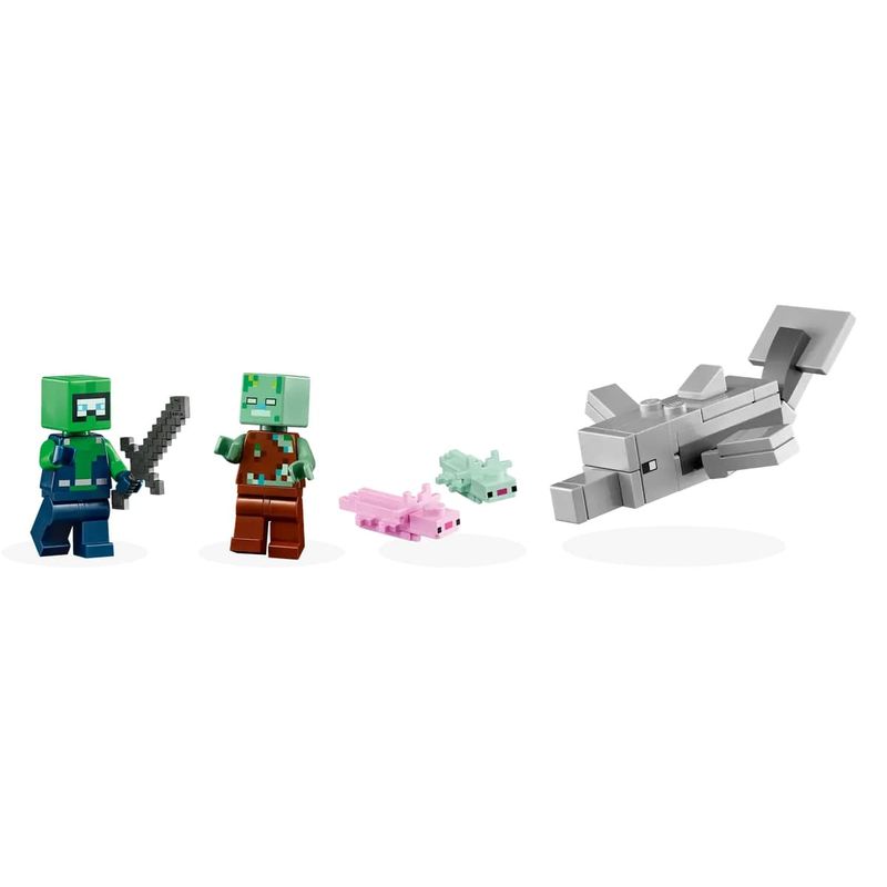 LEGO Minecraft - A Casa do Axolotl - 242 Peças - 21247 - Conjunto blocos de  montar - superlegalbrinquedos