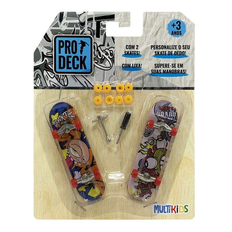 Conjunto Skate de Dedo - Pro Deck - Sortido - Multikids -  superlegalbrinquedos